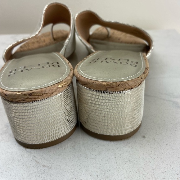 Donald Pliner Naia Embossed Metallic Sandals - Picture 7 of 9